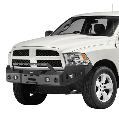 LandShaker Front Full-Width Bumper w/ Winch Plate & 4 LED Spotlights for 2009-2012 Ram 1500 lsg6202 3