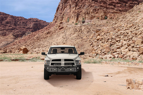 LandShaker Front Full-Width Bumper w/ Winch Plate & 4 LED Spotlights for 2009-2012 Ram 1500 lsg6202 5