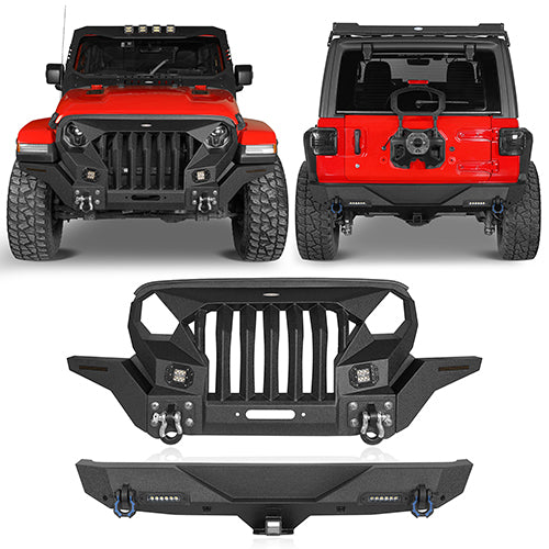 Jeep JL Mad Max Front Bumper & Rear Bumper Combo(18-25 Jeep Wrangler JL)-LandShaker