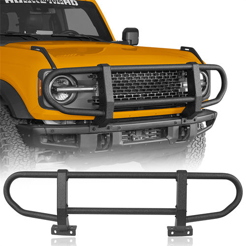 Full Grille Guard Front Brush Guard w/ Steel Modular Bumper For 2021-2025 Ford Bronco (Excluding Raptor) - LandShaker4x4