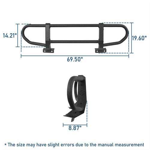 Full Grille Guard Front Brush Guard w/ Steel Modular Bumper For 2021-2025 Ford Bronco (Excluding Raptor) - LandShaker4x4