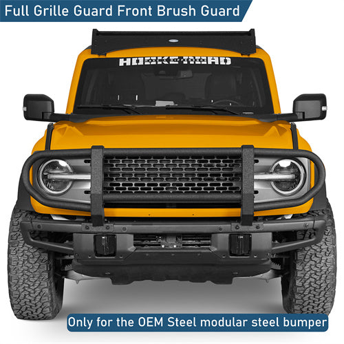 Full Grille Guard Front Brush Guard w/ Steel Modular Bumper For 2021-2025 Ford Bronco (Excluding Raptor) - LandShaker4x4