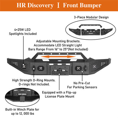 Discovery Ⅰ Full Width Front Bumper For 2019-2024 Ram 1500 - LandShaker-lsg6035-10