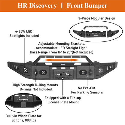 Discovery Ⅰ Full Width Front Bumper For 2019-2024 Ram 1500 - LandShaker-lsg6035-10