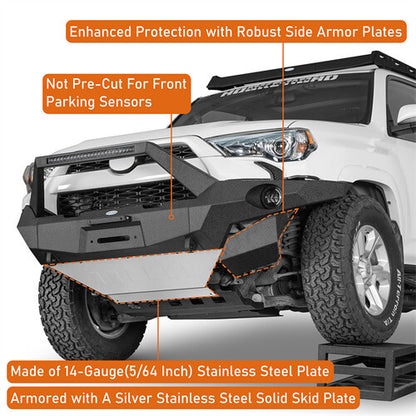 Full-Width Front Bumper w/ LED Light Bar For 2014-2024 Toyota 4Runner - LandShaker