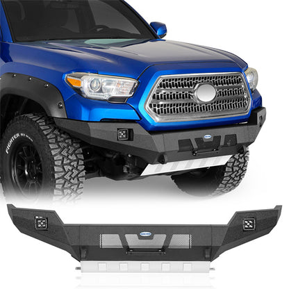 Car Bumper Full-Width Front Bumper w/ LED Lights For 2016-2023 Toyota Tacoma 3rd Gen - Ultralisk4x4 - LandShaker4x4