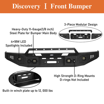 Full Width Front Bumper w/Winch Plate & Rear Bumper for 2007-2013 Toyota Tundra - LandShaker 4x4 LSG.5205A&LSG.5205B&LSG.5206 12