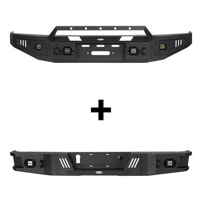 Full Width Front Bumper w/Winch Plate & Rear Bumper for 2007-2013 Toyota Tundra - LandShaker 4x4 LSG.5205A&LSG.5205B&LSG.5206 2