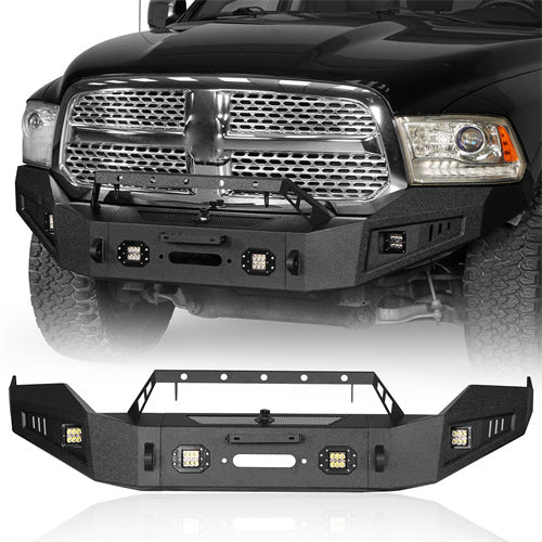 Dodge Ram Full Width Front Bumper w/ Winch Plate for 2013-2018 Dodge Ram 1500  - LandShaker 4x4 l6001s 2