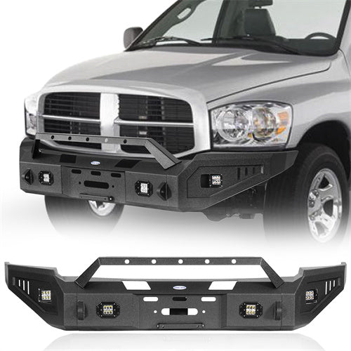 LandShaker Full-Width Front Bumper w/ Winch Plate for 2006-2009 Ram 2500 lsg6505 1