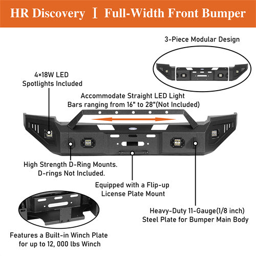 LandShaker Full-Width Front Bumper w/ Winch Plate for 2006-2009 Ram 2500 lsg6505 10