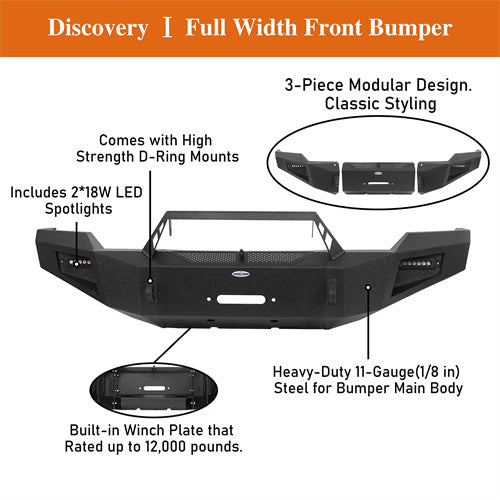 LandShaker Full Width Front Bumper w/ Winch Plate for 2003-2005 Ram 2500, Excluding Diesel Model lsg6464ab 9