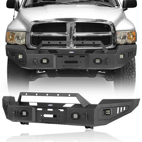 LandShaker Full Width Front Bumper w/ Winch Plate for 2003-2005 Ram 2500, Excluding Diesel Models sg6465 1