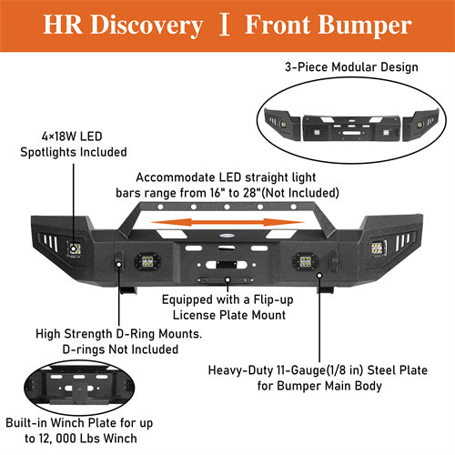 LandShaker Full Width Front Bumper w/ Winch Plate for 2003-2005 Ram 2500, Excluding Diesel Models sg6465 10