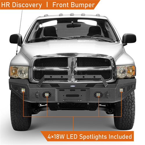 LandShaker Full Width Front Bumper w/ Winch Plate for 2003-2005 Ram 2500, Excluding Diesel Models sg6465 7