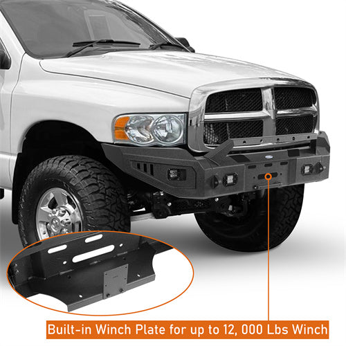 LandShaker Full Width Front Bumper w/ Winch Plate for 2003-2005 Ram 2500, Excluding Diesel Models sg6465 8