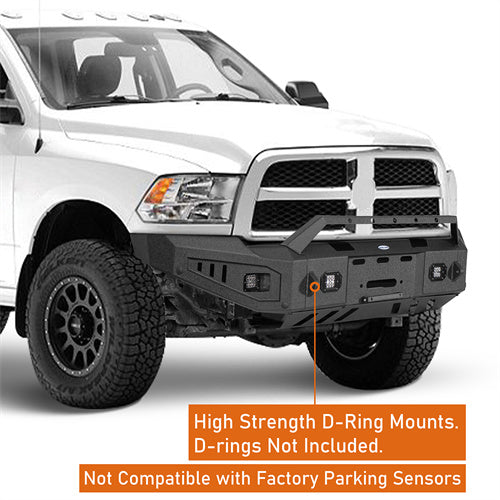 LandShaker Full-Width Front Bumper w/ Winch Plate & LED Spotlights for 2010-2018 Ram 2500 lsg6404  10