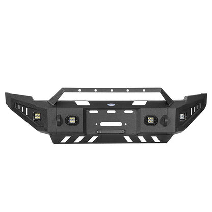 LandShaker Full-Width Front Bumper w/ Winch Plate & LED Spotlights for 2010-2018 Ram 2500 lsg6404  5