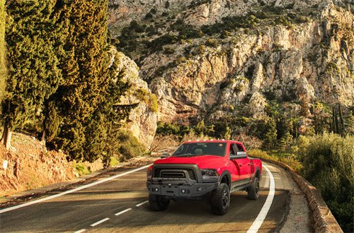 LandShaker Full Width Front Bumper w/ Winch Plate & LED Spotlights for 2015-2018 Ram 1500 Rebel lsg6012 4