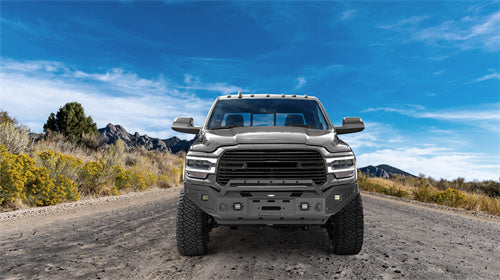 LandShaker Full Width Front Bumper w/ Winch Plate & LED Spotlights for 2019-2023 Ram 2500 lsg6305ab 4