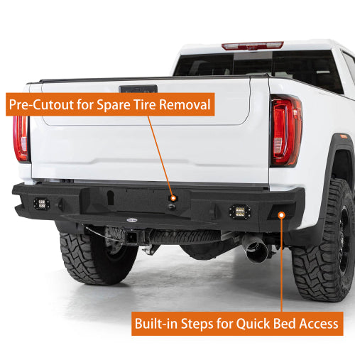 LandShaker GMC Sierra 2500HD Rear Bumper w/ LED Floodlights for 2020-2023 GMC Sierra 2500HD lsg9203 10