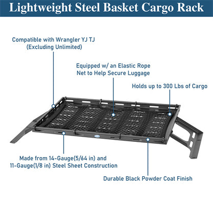 Interior Cargo Rack For 1987-2006 Jeep Wrangler YJ TJ(Excluding Unlimited) - LandShaker4x4