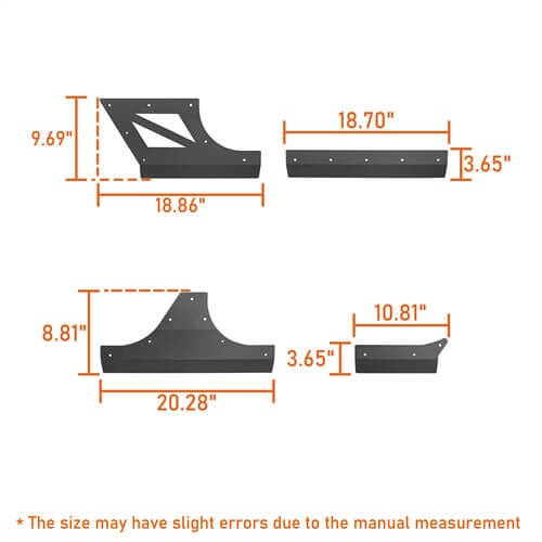 Jeep JK Body Armor Cladding for 2007-2018 Jeep Wrangler JK 4 Door - LandShaker 4x4 ls2045s 12