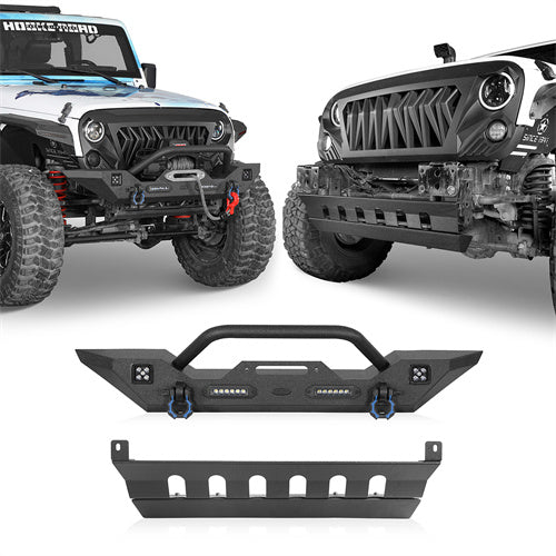 Mid Width Front Bumper & Front Skid Plate(07-18 Jeep Wrangler JK)-LandShaker