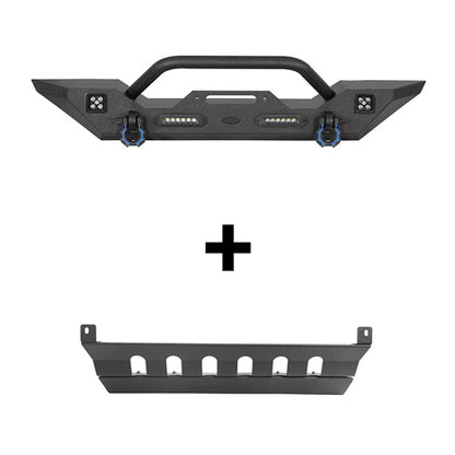 Mid Width Front Bumper & Front Skid Plate(07-18 Jeep Wrangler JK)-LandShaker