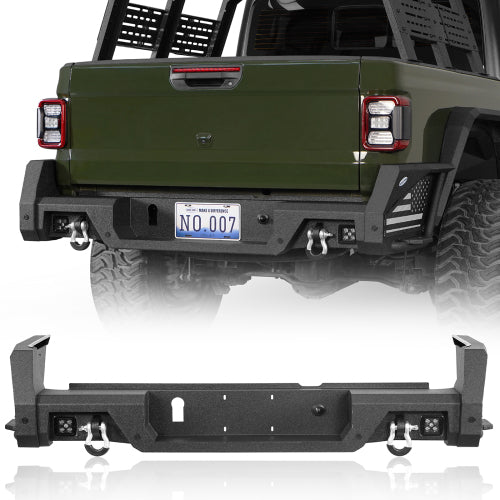 LandShaker Jeep JT Rear Bumper w/ Bedside Slider Steps for Jeep Gladiator JT lsg7019s 1