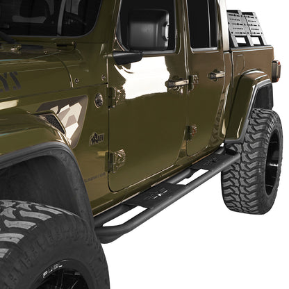 Jeep Gladiator Side Steps Star Tubular Running Bards for 2020-2022 Jeep Gladiator - LandShaker 4x4 LSG.7002 4