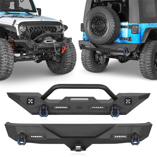 Different Trail Front & Rear Bumper Combo(07-23 Jeep Wrangler JK)-LandShaker