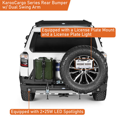 KarooCargo Rear Bumper w/ 5.3-Gallon Jerry Can Holder For 2010-2024 Toyota 4Runner - LandShaker-lsg9811-4