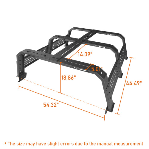 LandShaker Overland Bed Rack 18.8" High for Ford Ranger & GMC Canyon & Chevrolet Colorado & Jeep Gladiator JT lsg9902s 6