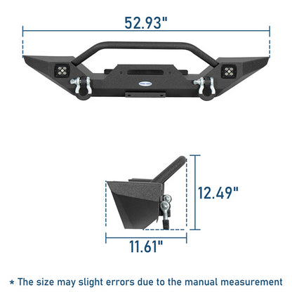 Mid Width Front Bumper w/ LED Spotlights For 1976-1983 Jeep CJ-5 CJ-7 CJ-8 Scrambler - LandShaker4x4