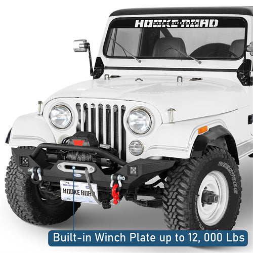 Mid Width Front Bumper w/ LED Spotlights For 1976-1983 Jeep CJ-5 CJ-7 CJ-8 Scrambler - LandShaker4x4