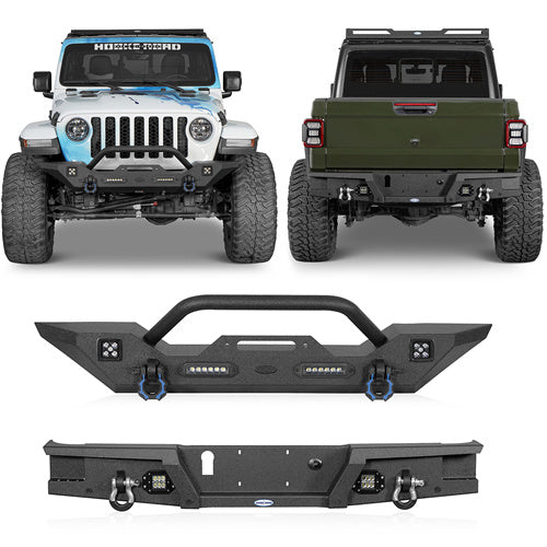 Mid Width Front Bumper & Rear Bumper(20-25 Jeep Gladiator JT)-LandShaker