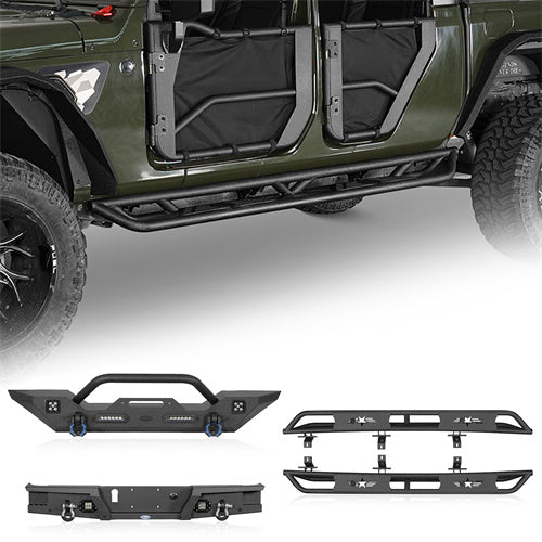 Mid Width Front Bumper / Rear Bumper / Running Boards Side Steps(20-25 Jeep Gladiator JT)-LandShaker