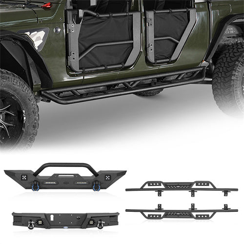 Mid Width Front Bumper / Rear Bumper / Side Steps Nerf Bars(20-25 Jeep Gladiator JT)-LandShaker