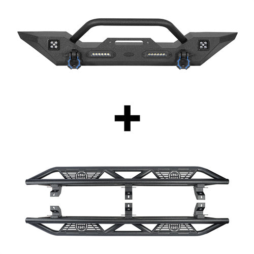 Mid Width Front Bumper & Running Boards(18-25 Jeep Wrangler JL 4 Door)-LandShaker