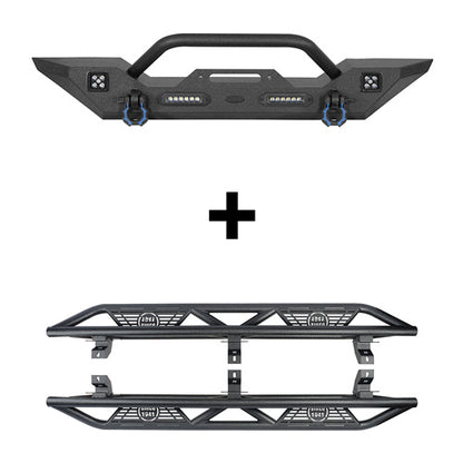 Mid Width Front Bumper & Running Boards(18-25 Jeep Wrangler JL 4 Door)-LandShaker