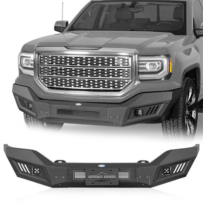 Off-Road Front Bumper w/ LED Spotlights For 2016-2018 GMC Sierra 1500 - LandShaker4x4