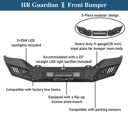 Off-Road Front Bumper w/ LED Spotlights For 2016-2018 GMC Sierra 1500 - LandShaker4x4