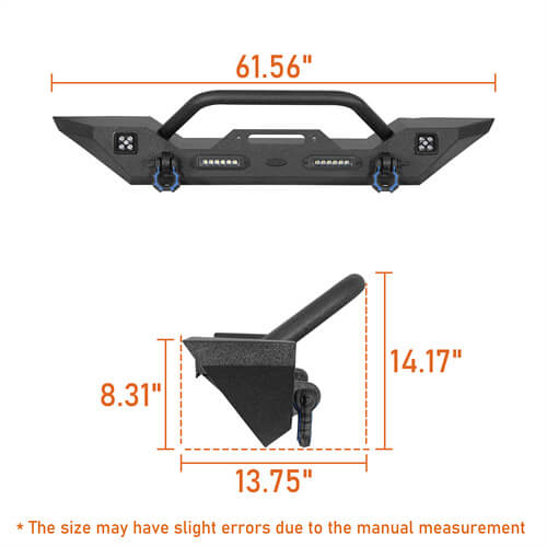 Mid Width Front Bumper & Rear Bumper(20-25 Jeep Gladiator JT)-LandShaker