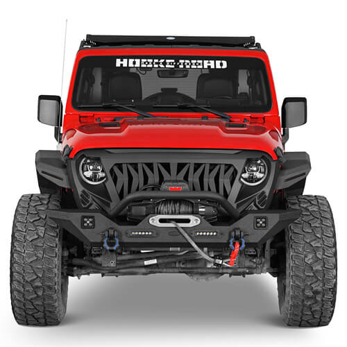 Mid Width Front Bumper & Front Skid Plate(07-18 Jeep Wrangler JK)-LandShaker