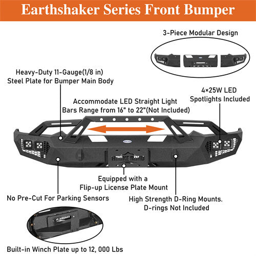 Off-Road Front Bumper For 2019-2024 Ram 1500 - LandShaker-lsg6036-10