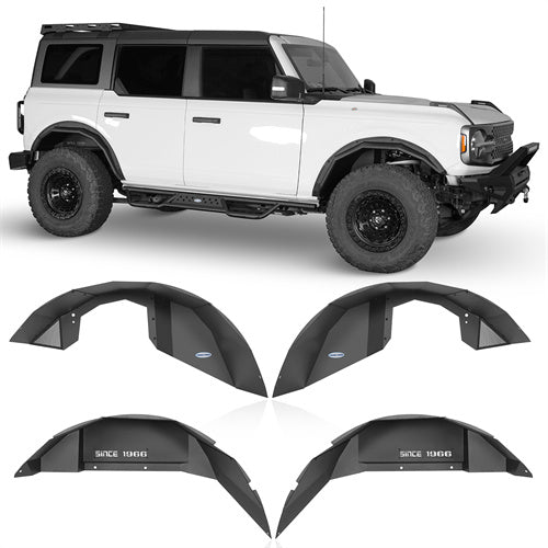 Off-Road Front & Rear Inner Fender Liners For 2021-2024 Ford Bronco (Excluding Raptor) - LandShaker4x4