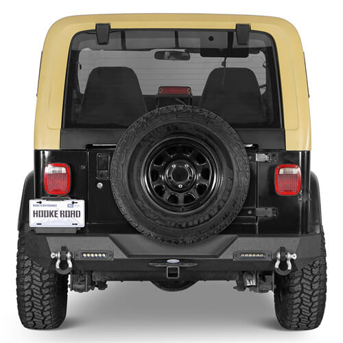 Off-Road Rear Bumper w/ LED Lights For 1987-1995 Jeep Wrangler YJ - LandShaker-lsg1062-2