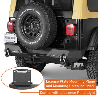 Off-Road Rear Bumper w/ LED Lights For 1987-1995 Jeep Wrangler YJ - LandShaker-lsg1062-7