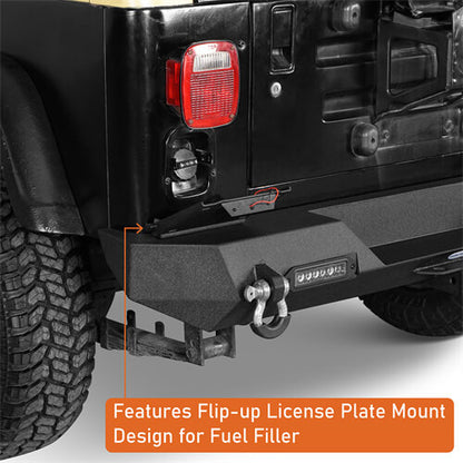 Off-Road Rear Bumper w/ LED Lights For 1987-1995 Jeep Wrangler YJ - LandShaker-lsg1062-8